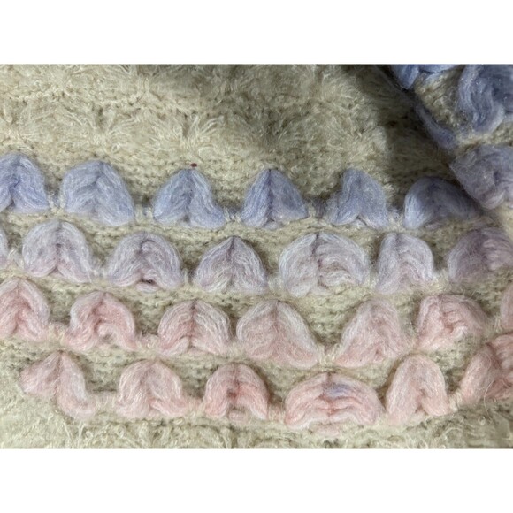 Dreamers by Debut Sweater Ivory Women's Tulips Crew Neck Warm Soft Pullover S/M - Picture 4 of 10